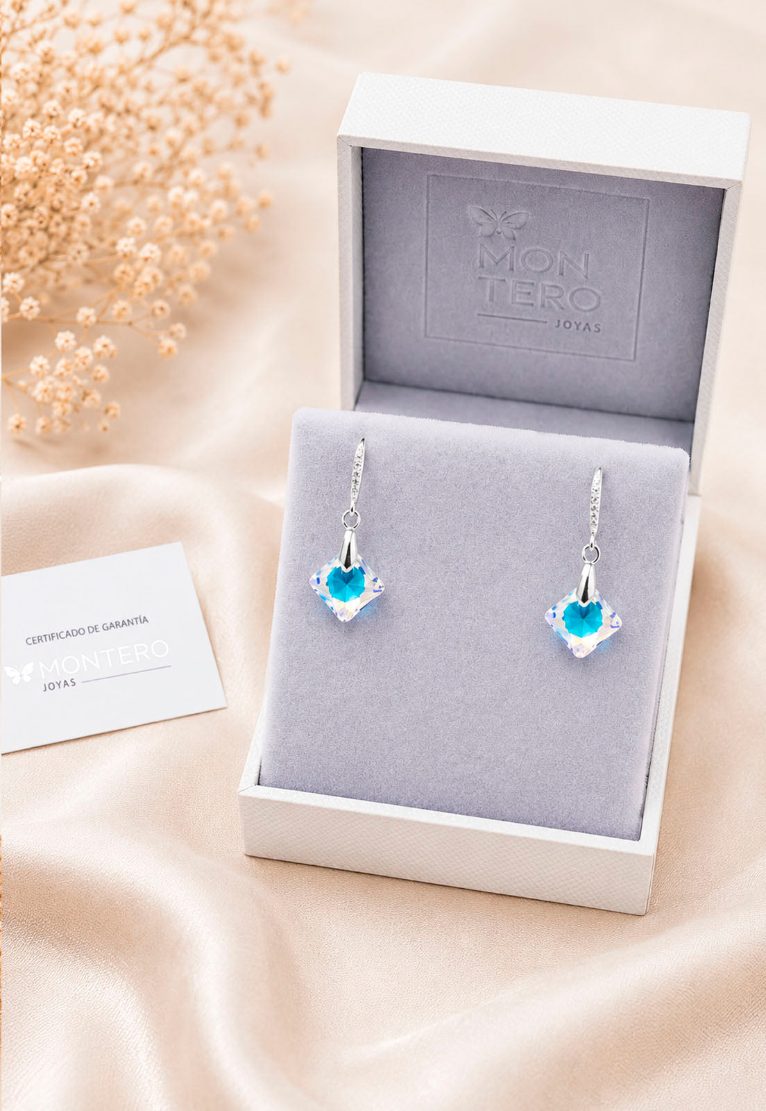 Aros Cristina Plata 925 Cristal Swarovski® Aurora Boreal