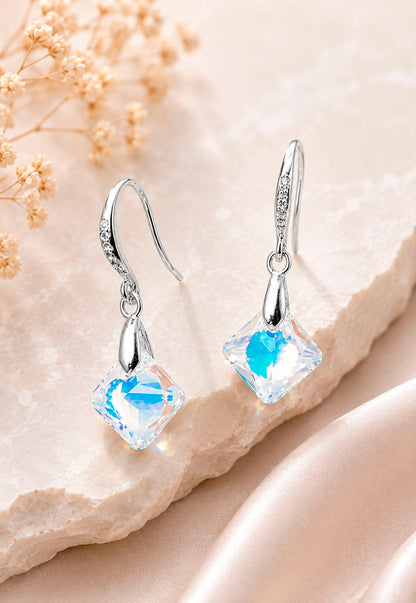 Aros Cristina Plata 925 Cristal Swarovski® Aurora Boreal