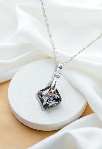 Collar Cristina Plata 925 Cristal Genuino Silver Night