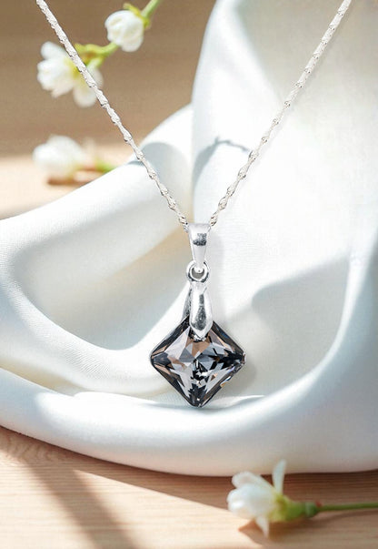 Collar Cristina Plata 925 Cristal Genuino Silver Night