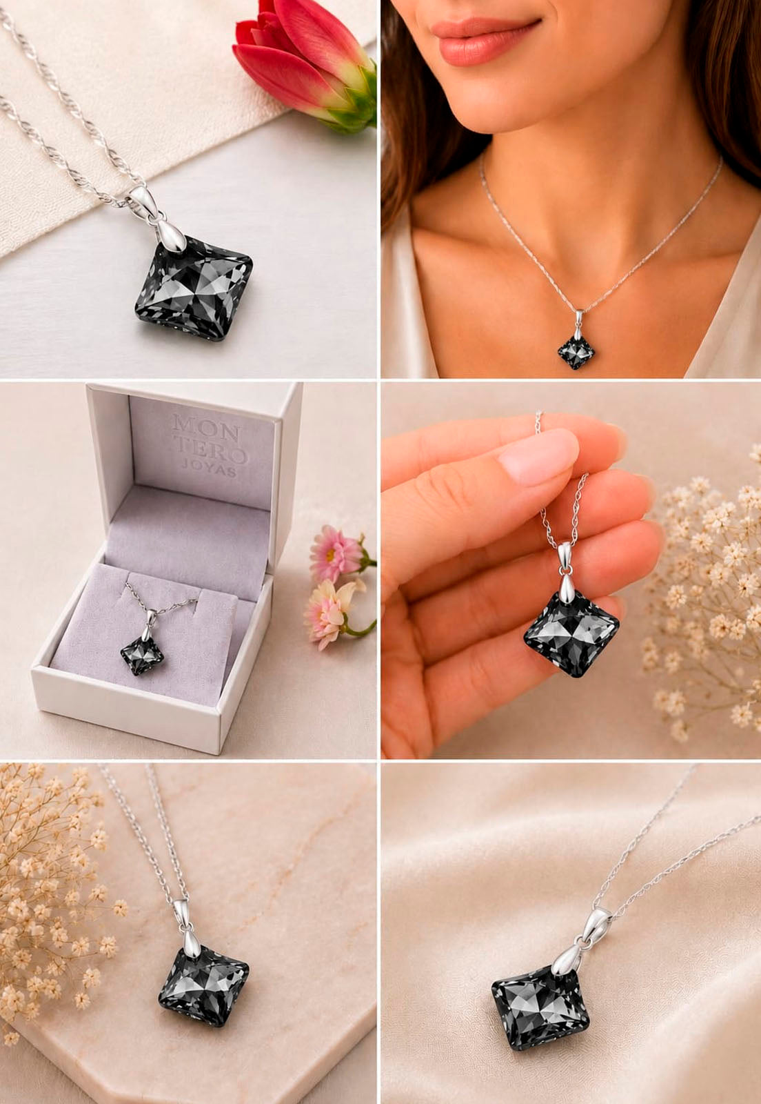 Collar Cristina Plata 925 Cristal Swarovski® Silver Night