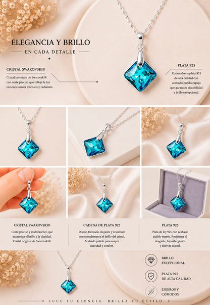 Collar Cristina Plata 925 Cristal Swarovski® Bermuda Blue