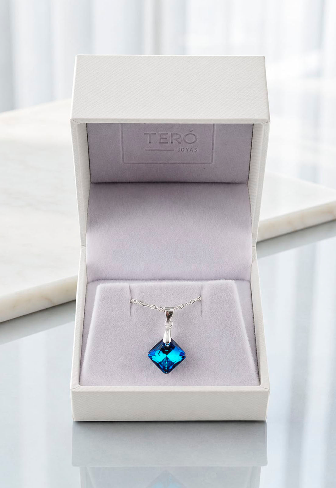 Collar Cristina Plata 925 Cristal Swarovski® Bermuda Blue