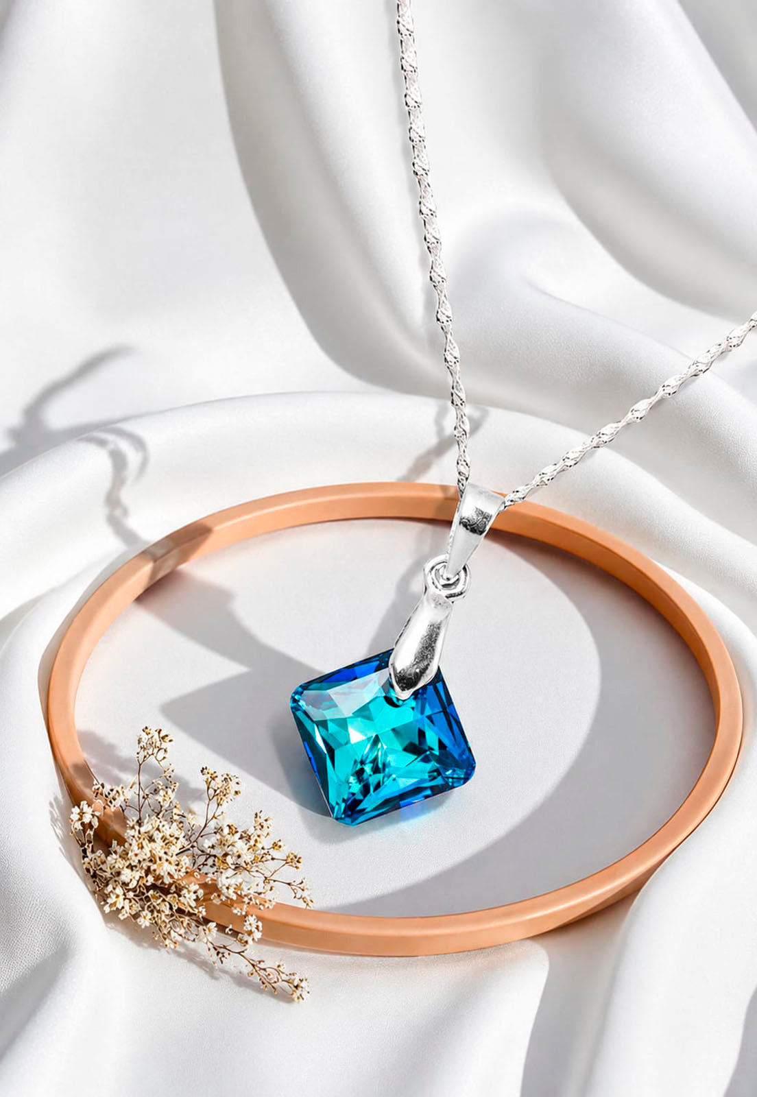 Collar Cristina Plata 925 Cristal Swarovski® Bermuda Blue
