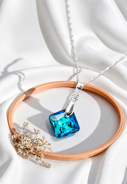 Collar Cristina Plata 925 Cristal Swarovski® Bermuda Blue
