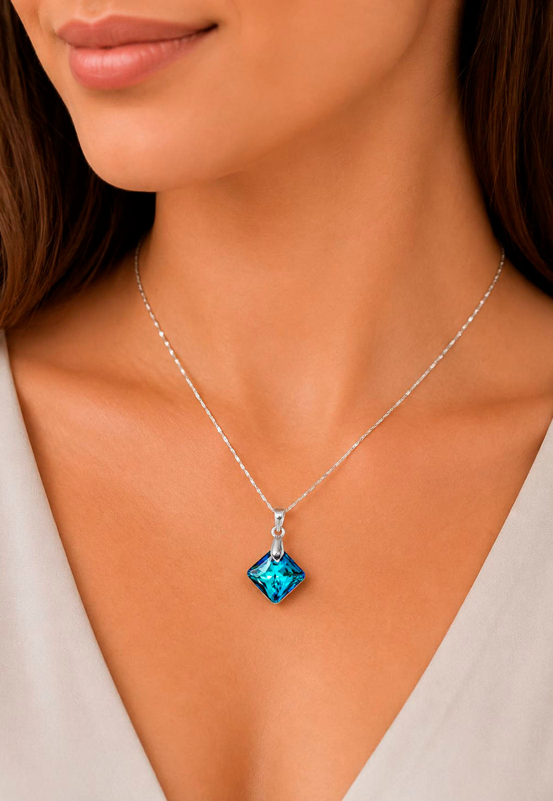 Collar Cristina Plata 925 Cristal Swarovski® Bermuda Blue