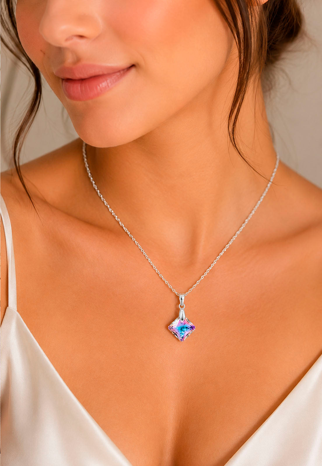 Collar Cristina Plata 925 Cristal Swarovski® Vitral Light