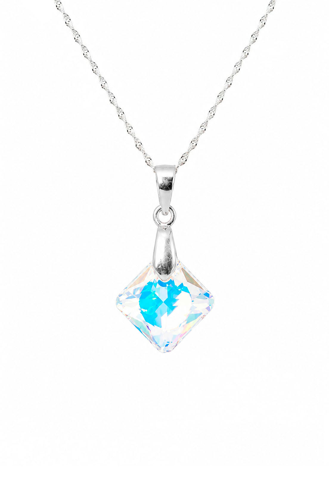 Collar Cristina Plata 925 Cristal Swarovski® Aurora  Boreal