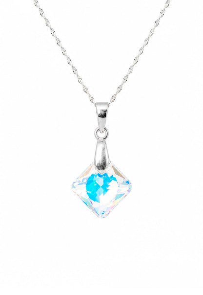 Collar Cristina Plata 925 Cristal Swarovski® Aurora  Boreal