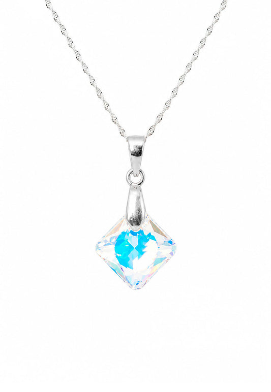 Collar Cristina Plata 925 Cristal Swarovski® Aurora  Boreal