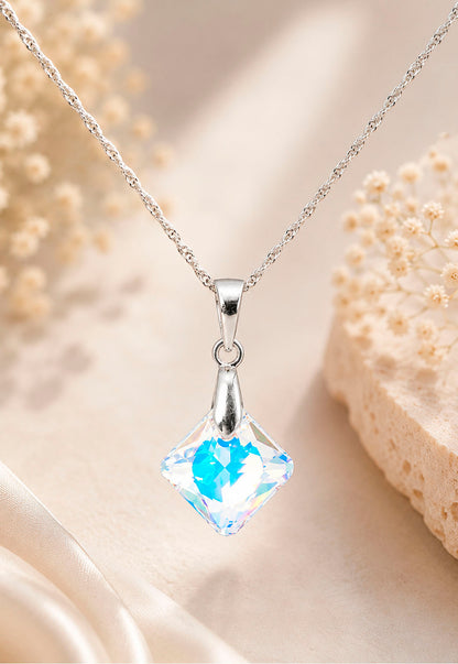 Collar Cristina Plata 925 Cristal Swarovski® Aurora  Boreal