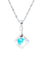 Collar Gran Cristina Plata Italiana 925 Cristal Genuino Aurora Boreal