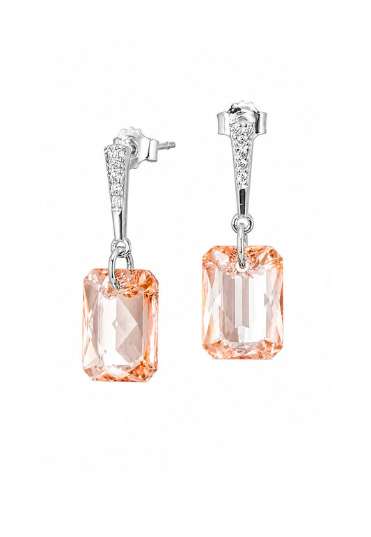 Aros Estefanía Plata 925 Cristal Swarovski® Golden Shadow