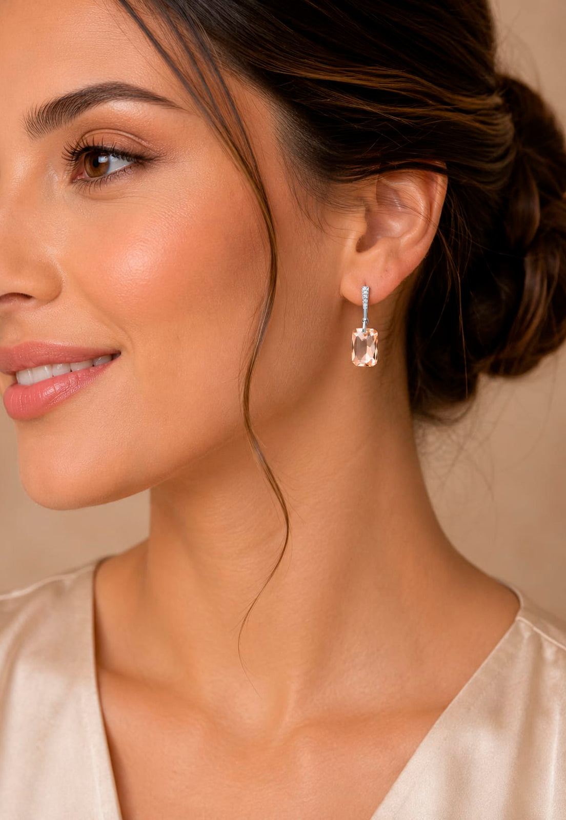 Aros Estefanía Plata 925 Cristal Swarovski® Golden Shadow