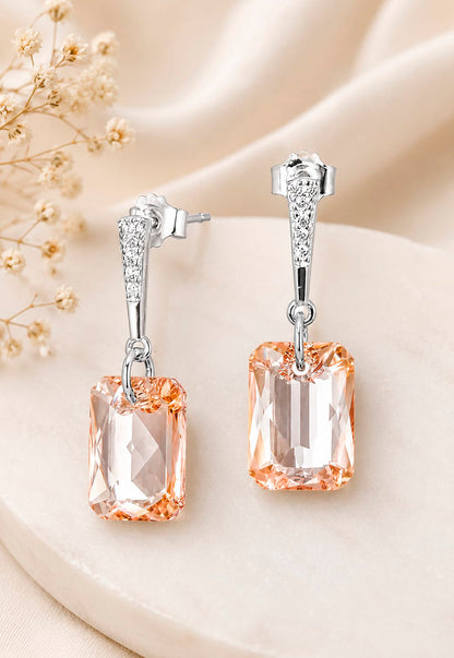 Aros Estefanía Plata 925 Cristal Swarovski® Golden Shadow