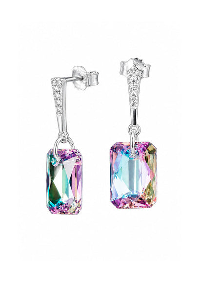 Aros Estefanía Plata 925 Cristal Swarovski® Vitral Light