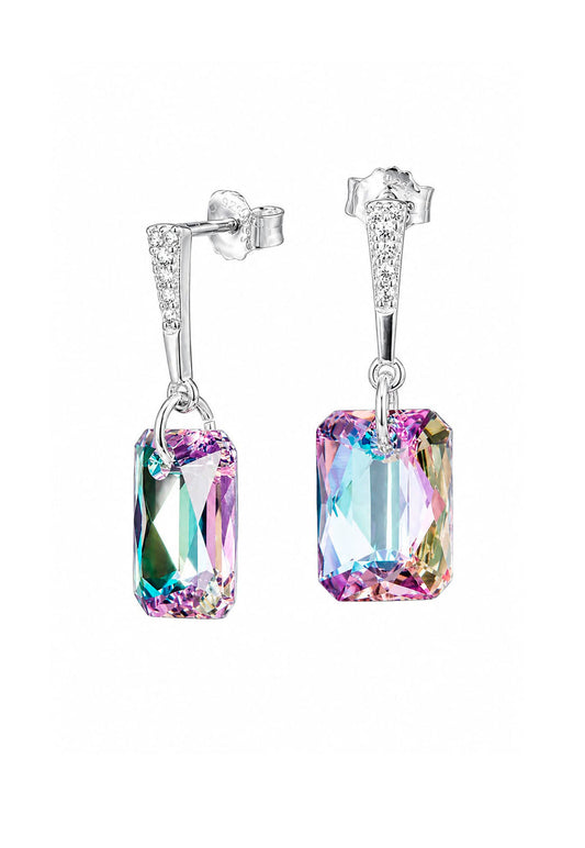 Aros Estefanía Plata 925 Cristal Swarovski® Vitral Light