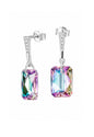 Aros Estefanía Plata 925 Cristal Swarovski® Vitral Light