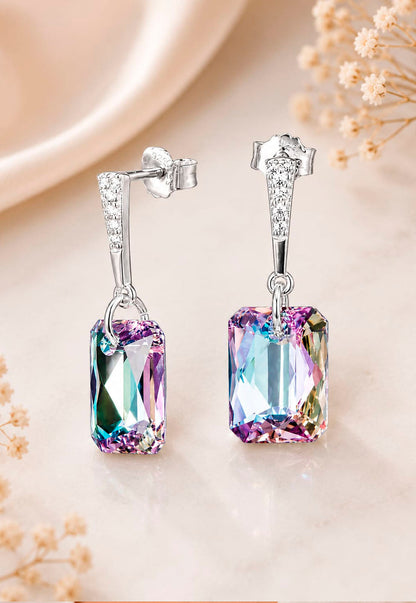 Aros Estefanía Plata 925 Cristal Swarovski® Vitral Light