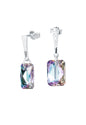 Aros Estefanía Plata 925 Cristal Genuino Vitral Light