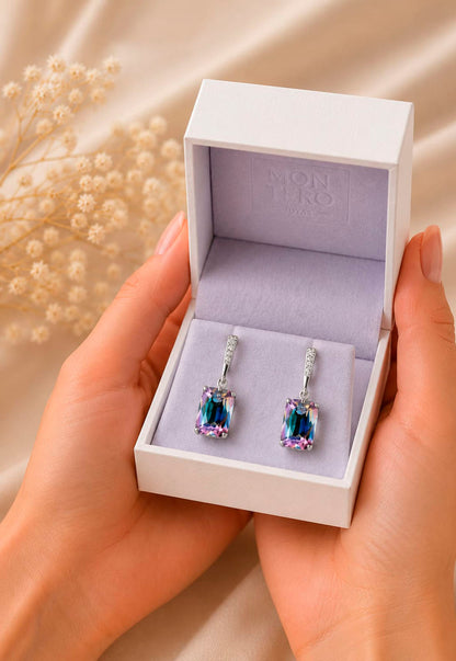 Aros Estefanía Plata 925 Cristal Swarovski® Vitral Light