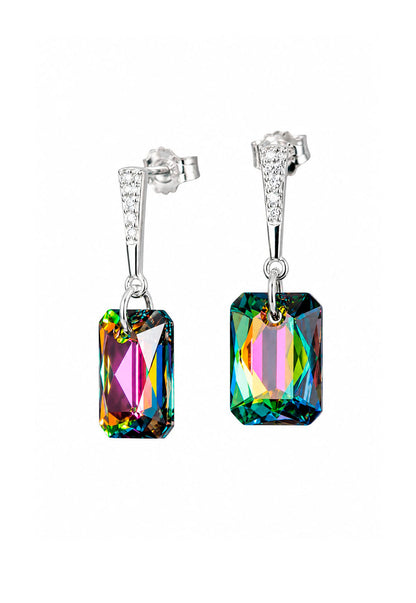 Aros Estefania Plata 925 Cristal Swarovski® Vitral Medium