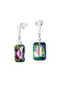 Aros Estefania Plata 925 Cristal Genuino Vitral Medium