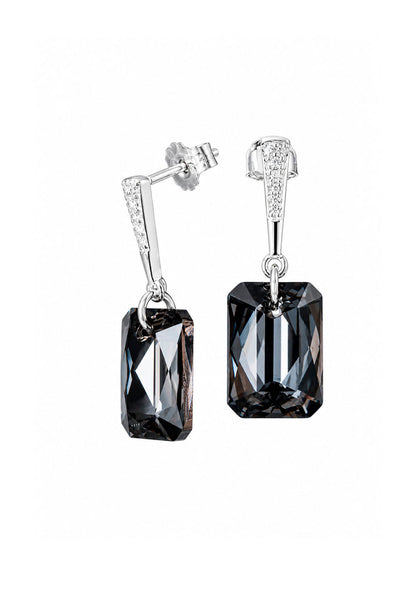 Aros Estefania Plata 925 Cristal Swarovski® Silver Night