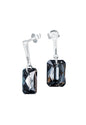 Aros Estefania Plata 925 Cristal Genuino Silver Night