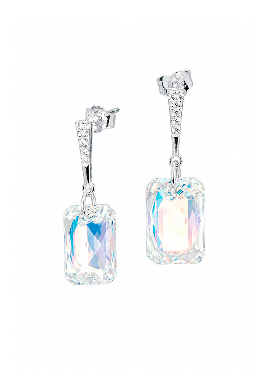 Aros Estefania Plata 925 Cristal Swarovski® Aurora Boreal