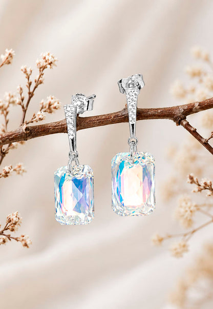 Aros Estefania Plata 925 Cristal Swarovski® Aurora Boreal