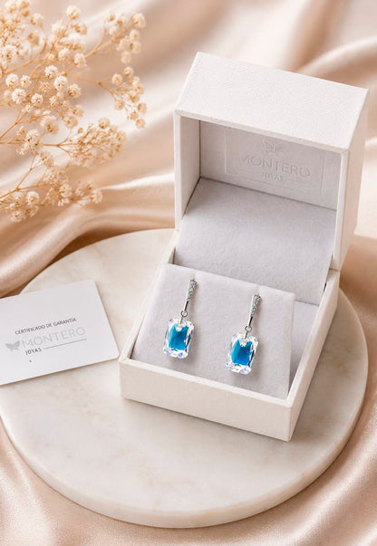 Aros Estefania Plata 925 Cristal Swarovski® Aurora Boreal