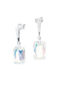 Aros Estefania Plata 925 Cristal Genuino Aurora Boreal