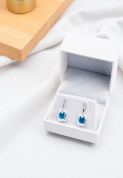 Aros Estefania Plata 925 Cristal Genuino Aurora Boreal