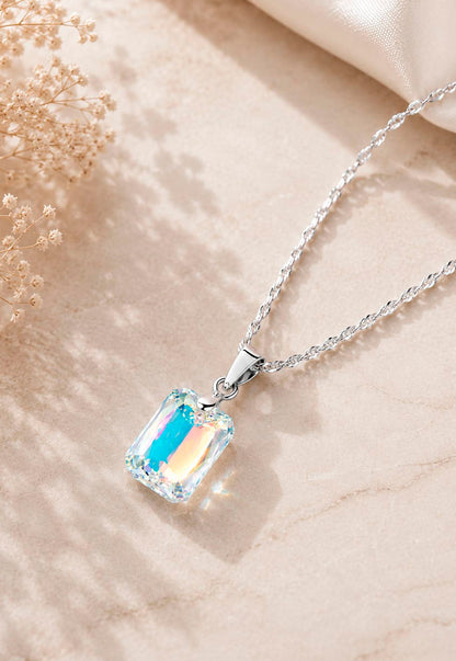Collar Gran Estefanía Plata 925 Cristal Swarovski® Aurora Boreal