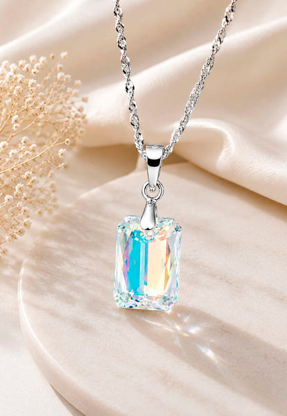 Collar Gran Estefanía Plata 925 Cristal Swarovski® Aurora Boreal