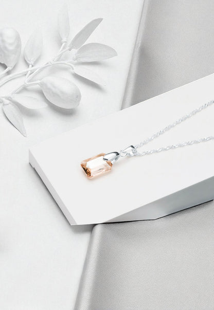 Collar Estefania Plata 925 Cristal Genuino Golden Shadow