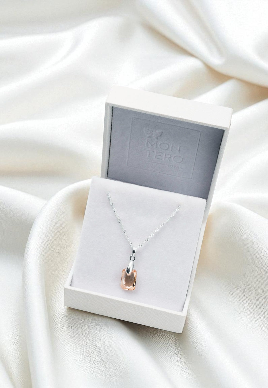 Collar Estefania Plata 925 Cristal Genuino Golden Shadow