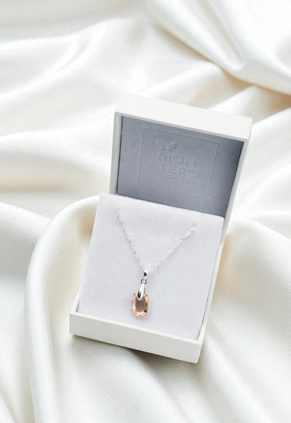 Collar Estefania Plata 925 Cristal Genuino Golden Shadow