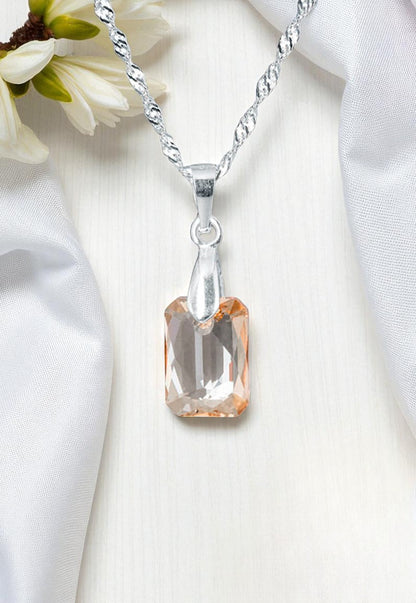 Collar Estefania Plata 925 Cristal Genuino Golden Shadow