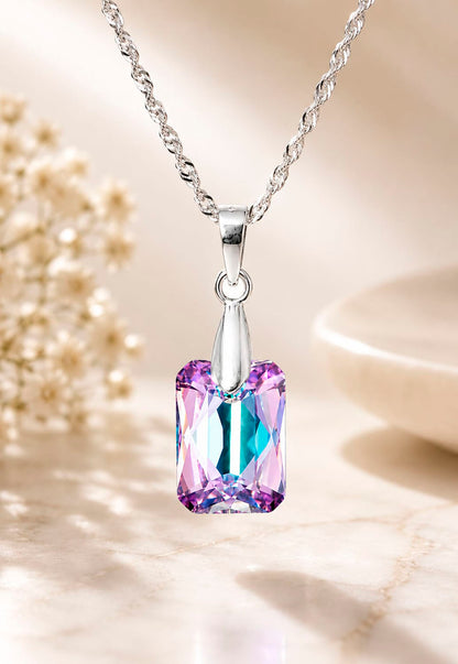 Collar Estefanía Plata 925 Cristal Swarovski® Vitral Light