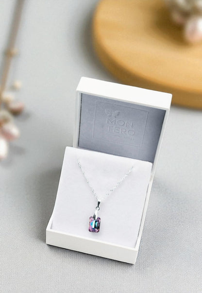 Collar Estefanía Plata 925 Cristal Genuino Vitral Light