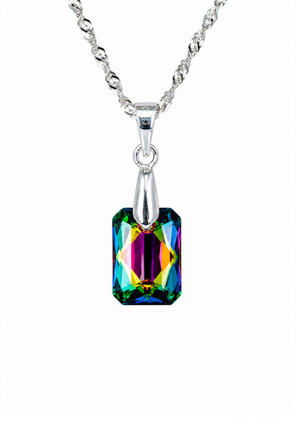 Collar Estefanía Plata 925 Cristal Swarovski® Vitral Medium