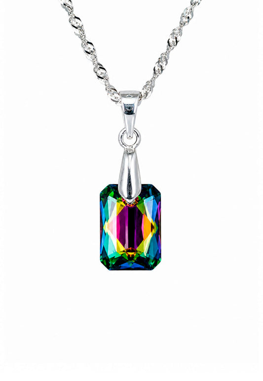 Collar Estefanía Plata 925 Cristal Swarovski® Vitral Medium