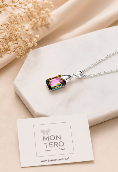 Collar Estefanía Plata 925 Cristal Swarovski® Vitral Medium