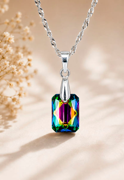 Collar Estefanía Plata 925 Cristal Swarovski® Vitral Medium
