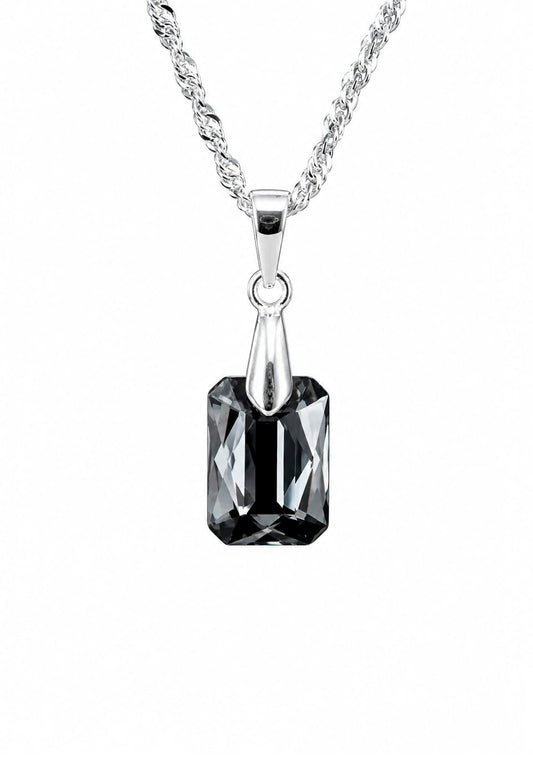 Collar Estefanía Plata 925 Cristal Swarovski® Silver Night