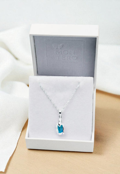 Collar Estefania Plata 925 Cristal Genuino Aurora Boreal