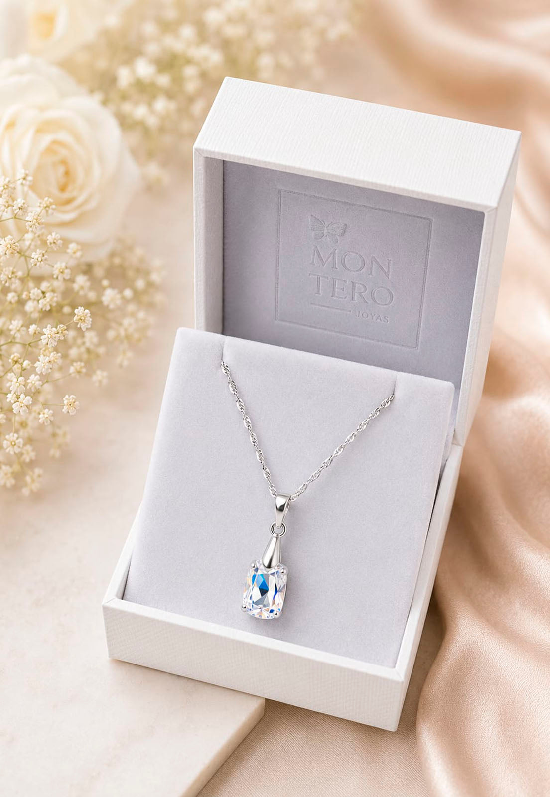 Collar Estefania Plata 925 Cristal Swarovski® Aurora Boreal