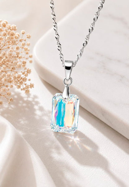 Collar Estefania Plata 925 Cristal Swarovski® Aurora Boreal